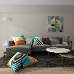 Tablou canvas decorativ Geometric Memphis X 50 x 50 cm