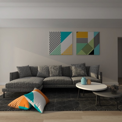 Tablou canvas decorativ Geometric Memphis III 100 x 100 cm
